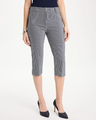 Emme Slim Striped Capri Pants