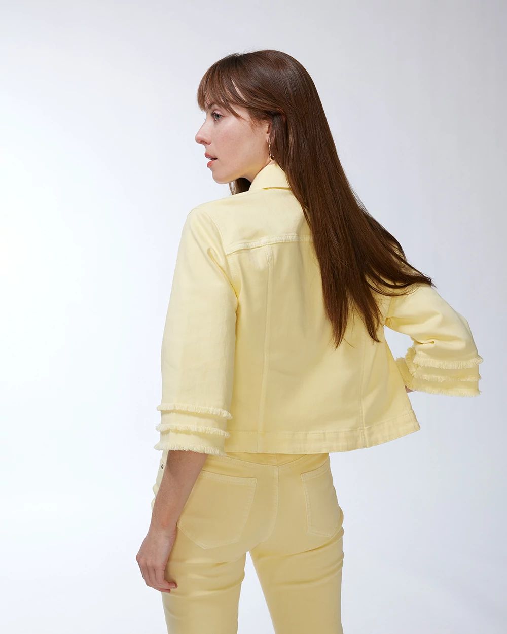 Triple Fray Sleeve Denim Jacket