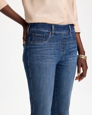 Embellished Pull-On Straight Jeans click to view larger image.