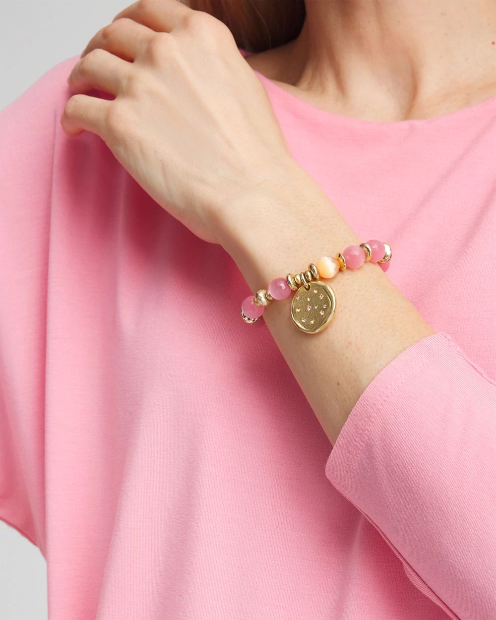 Pink Stone Stretch Bracelet