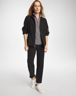 Zenergy® UPF Striped Contrast Zip Mockneck click to view larger image.