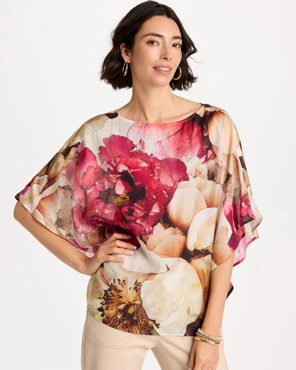 Boatneck Printed Poncho