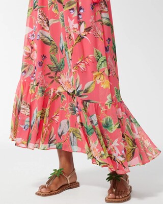 Chiffon Floral Print Maxi Dress