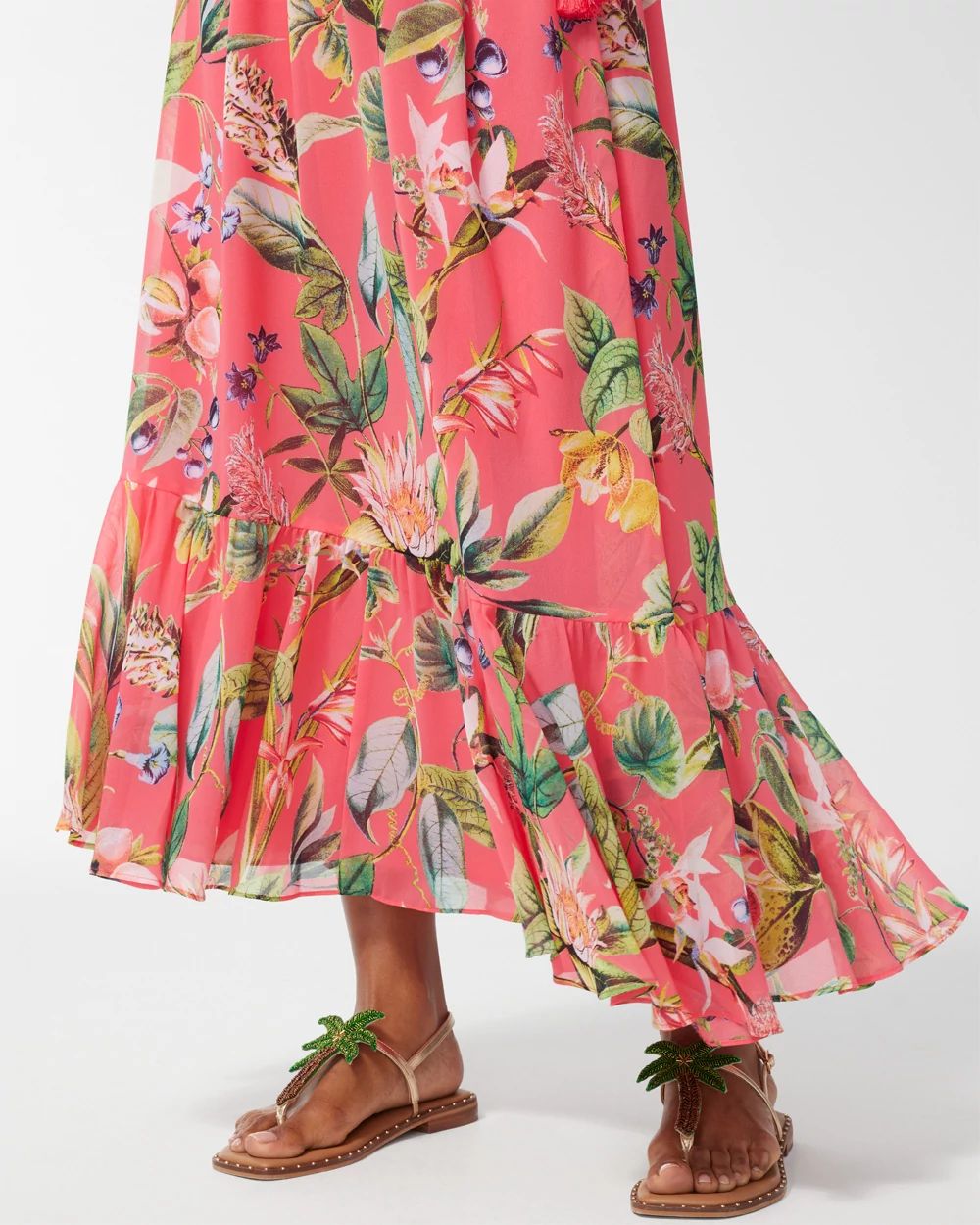 Chiffon Floral Print Maxi Dress