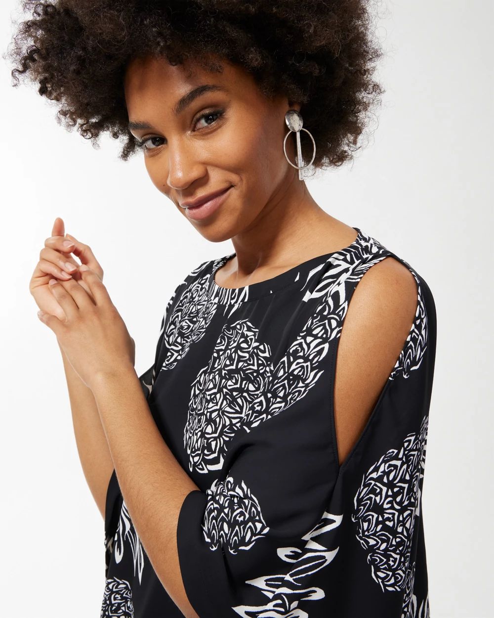 Pineapple Print Poncho