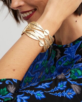 Gold Tone Pavé Cuff Bracelet
