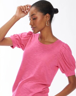 Puff Sleeve Slub Tee