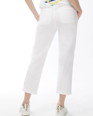 White Eyelet Convertible Hem Crops