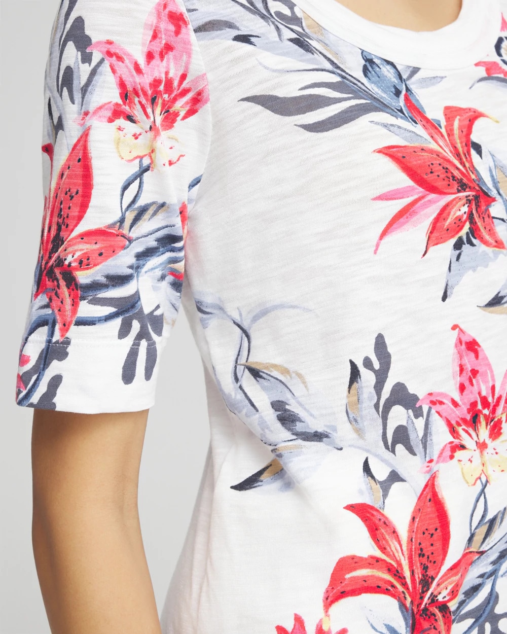 Floral Scoop Neck Tee