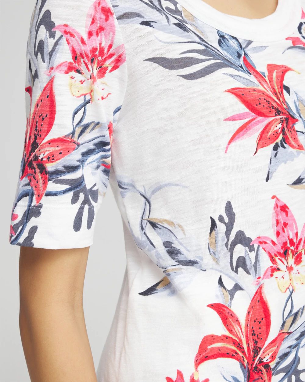 Floral Scoop Neck Tee