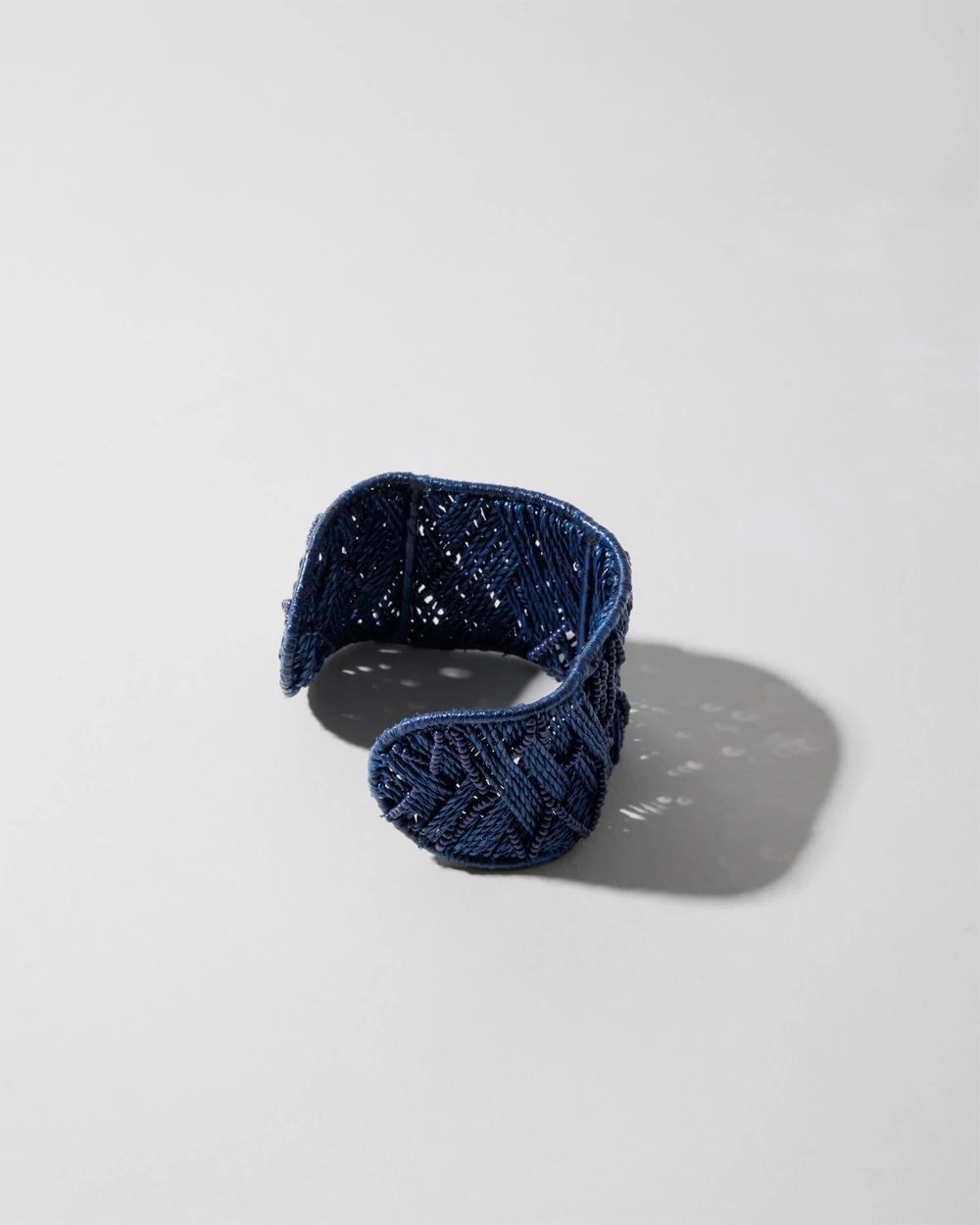 Navy Beaded Cuff Bracelet