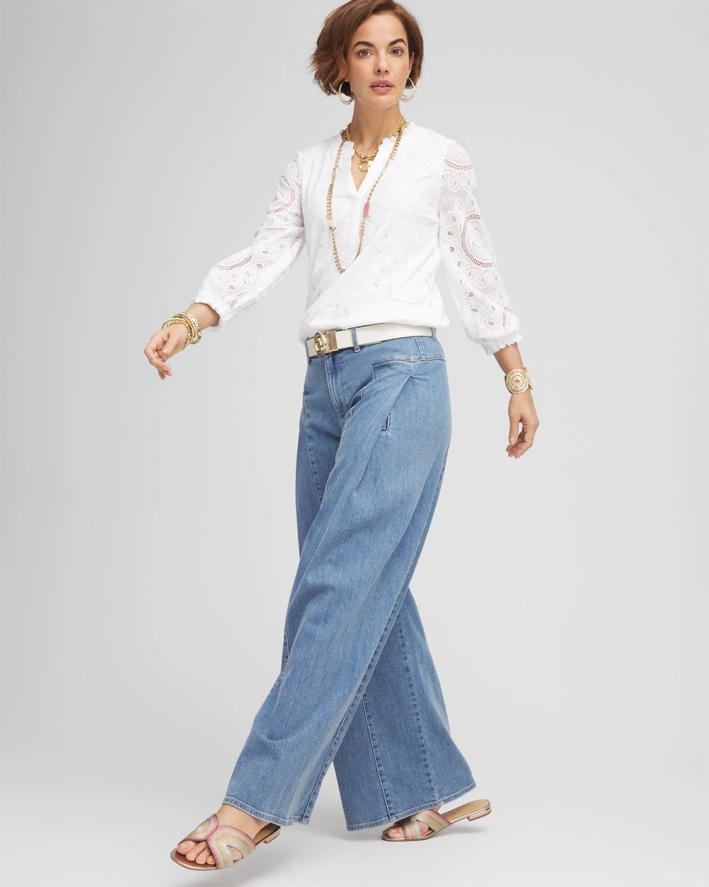 Drape Wide-Leg Jeans click to view larger image.