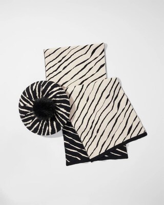 Embellished Zebra Print Beret
