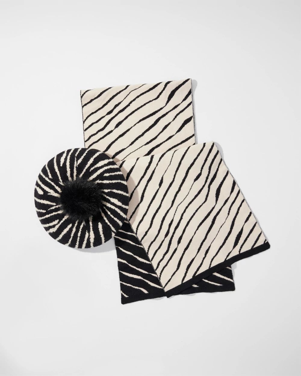 Embellished Zebra Print Beret
