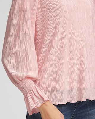 Crinkle Bodre Voop Neck Top click to view larger image.
