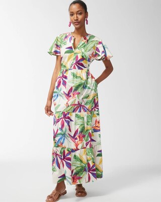 Pima Floral Tiered Maxi Dress