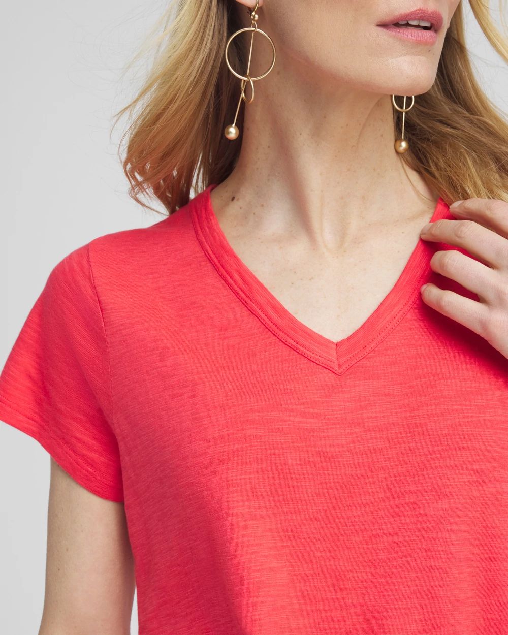 Cap Sleeve V-neck Tee