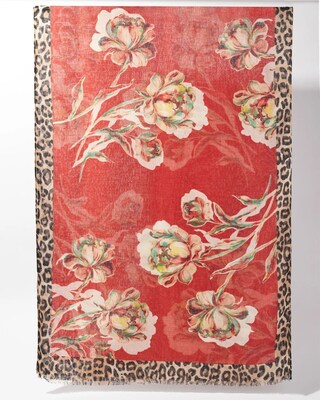 Floral Print Oblong Scarf