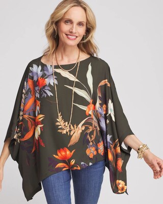 Autumn Floral Poncho
