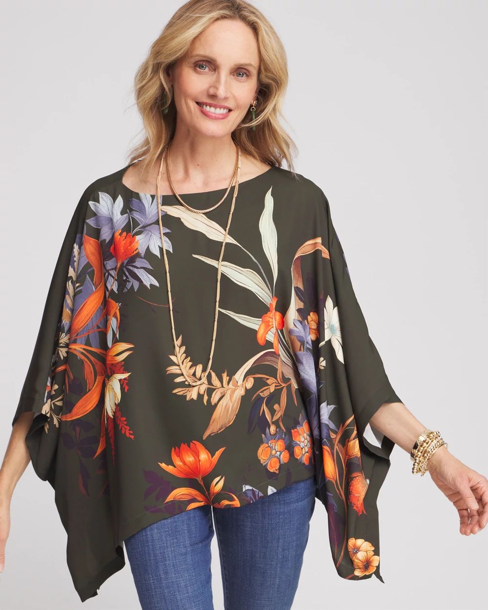 Autumn Floral Poncho
