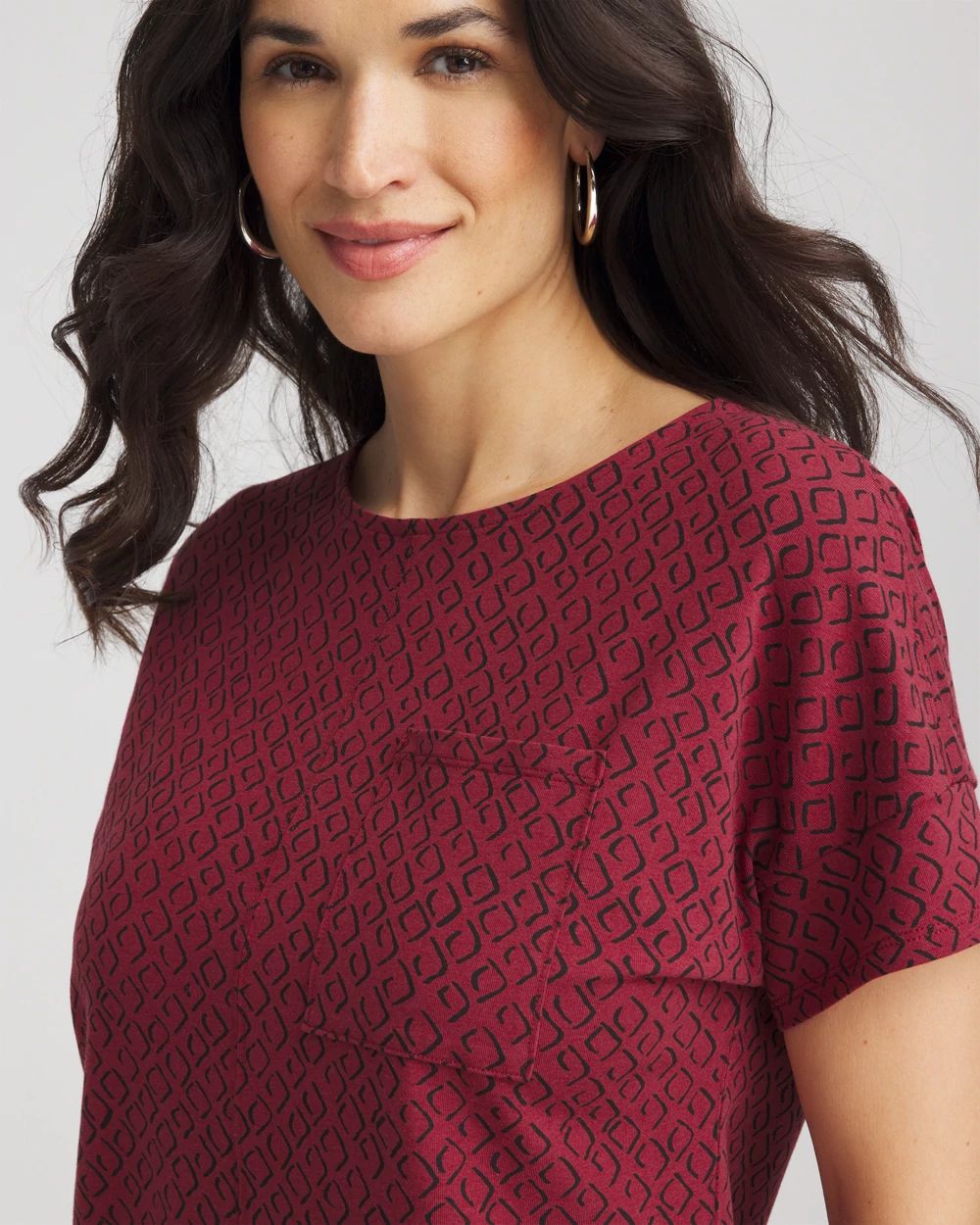 Zenergy® UPF Knit Geo-Print Dolman Top