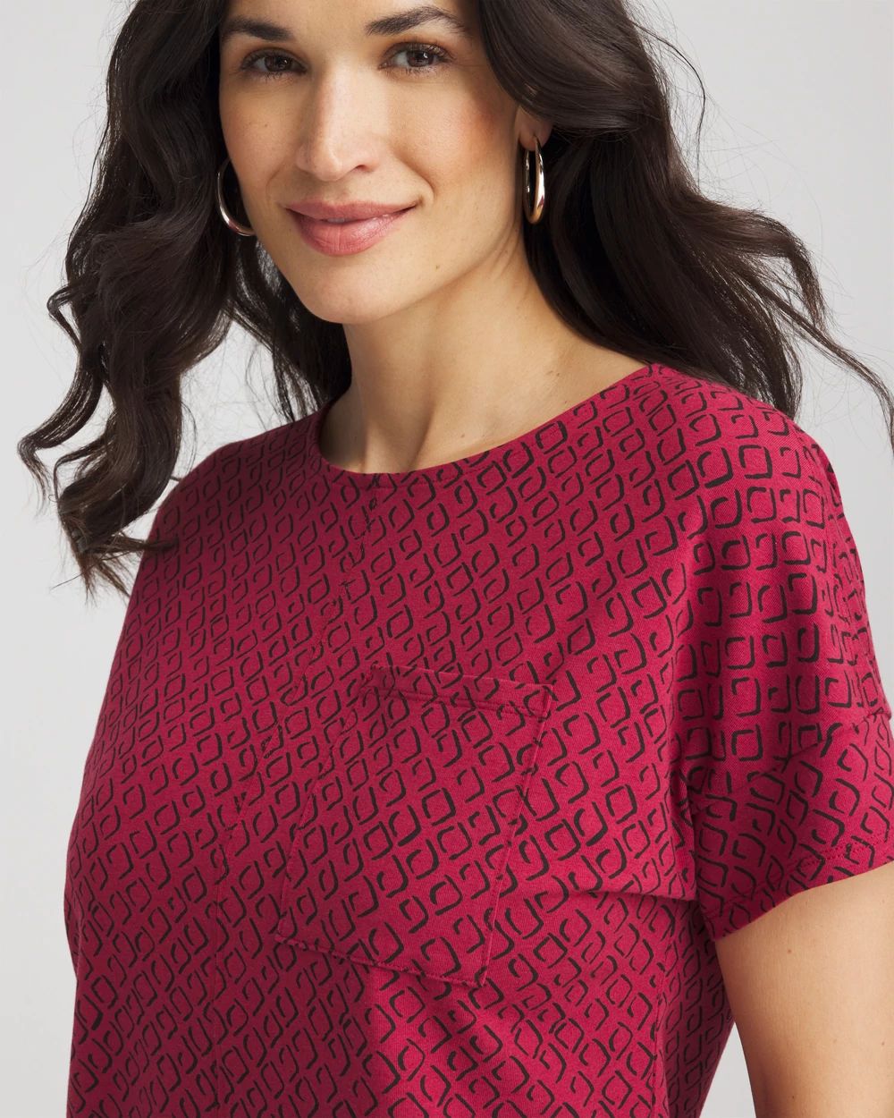 Zenergy® UPF Knit Geo-Print Dolman Top