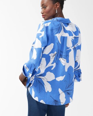 No Iron Linen 3/4 Sleeve Tropical Shirt