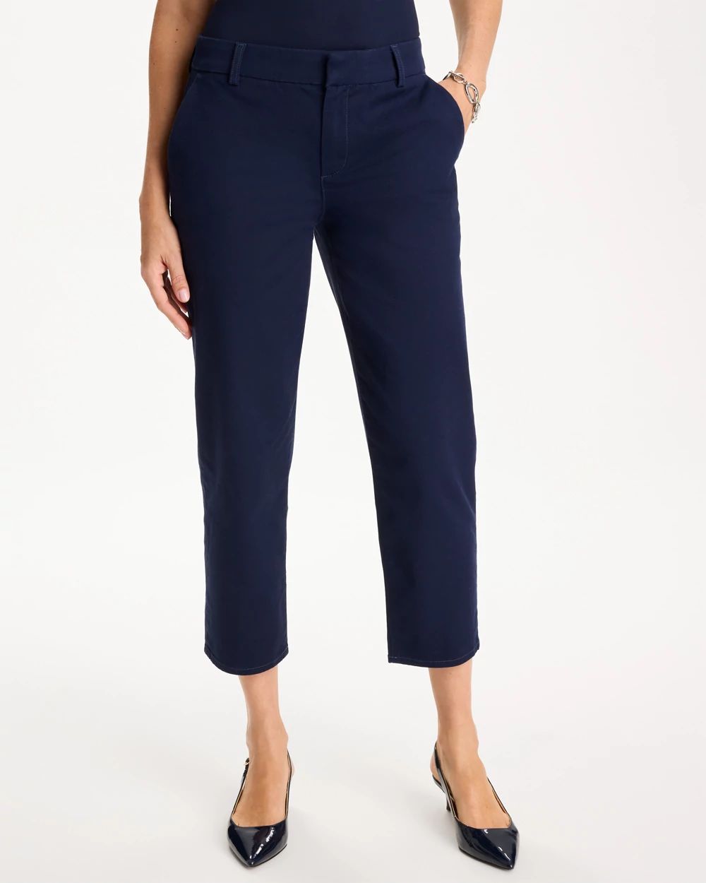 Relaxed Boyfriend Chino Crop Pants