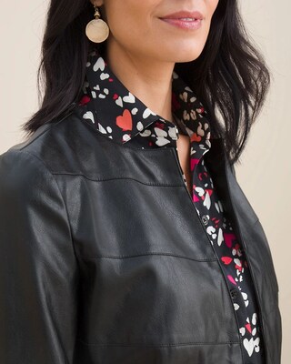 Faux Leather Peplum Jacket