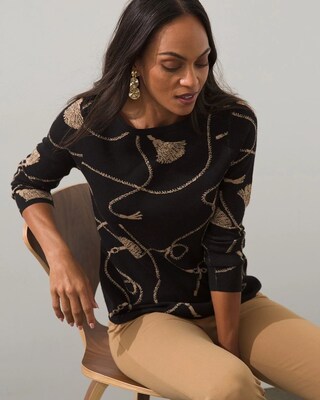 Status Print Bateau-Neck Sweater