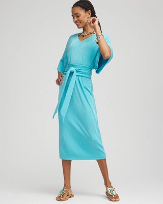 Travelers™ Kimono Sleeved V-Neck Dress click to view larger image.