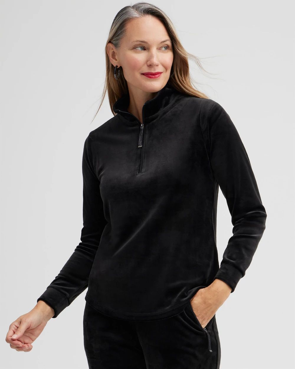 Zenergy Velour Half Zip Pullover