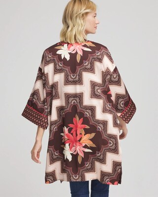 Long Mixed-Print Kimono click to view larger image.