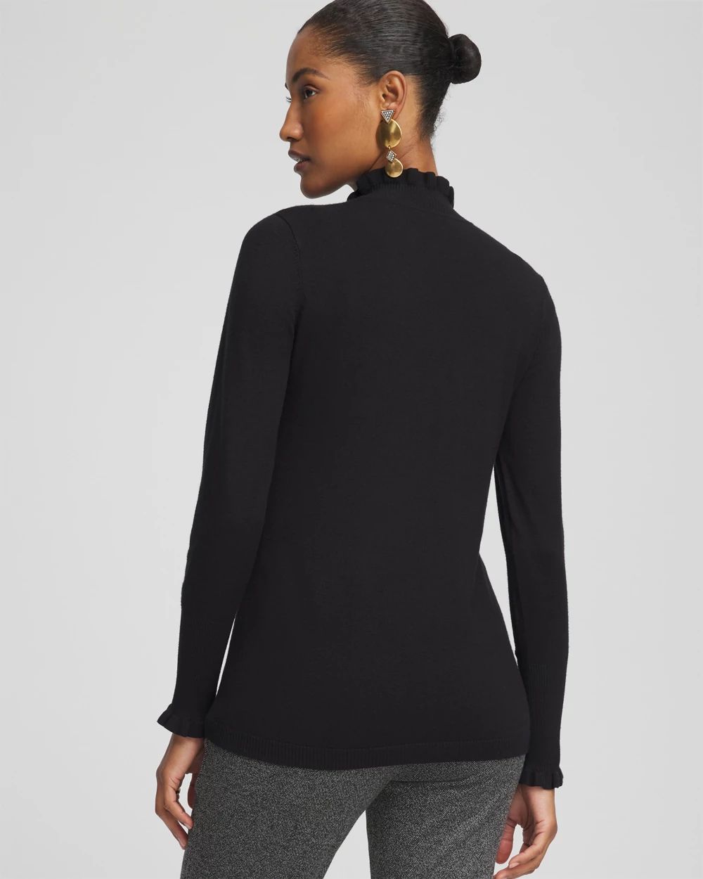 Ruffle Turtleneck Sweater click to view larger image.