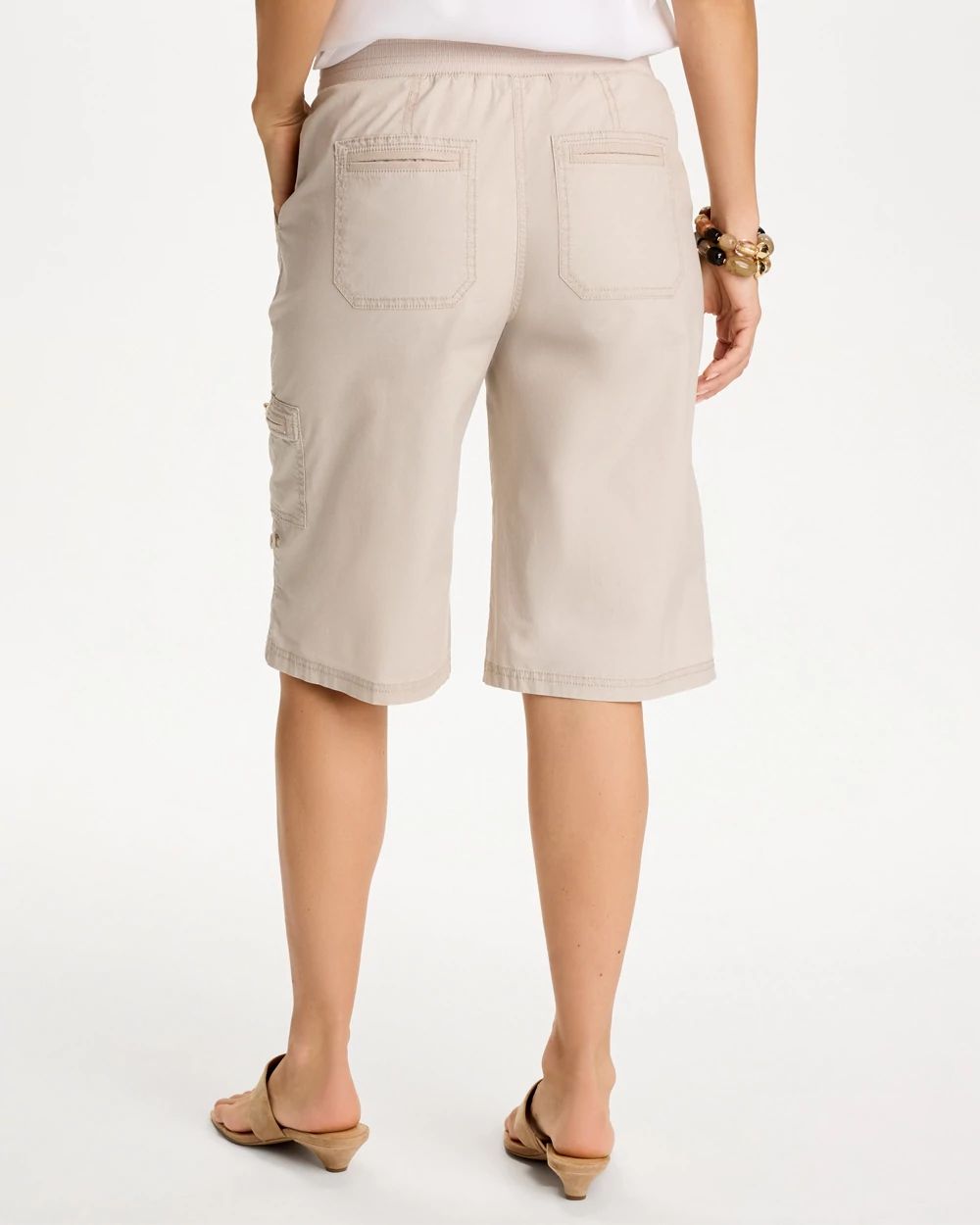 Poplin Cotton Roll-Tab Shorts click to view larger image.