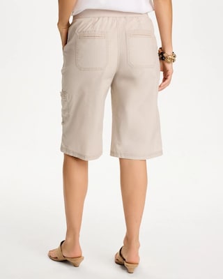 Poplin Cotton Roll-Tab Shorts click to view larger image.