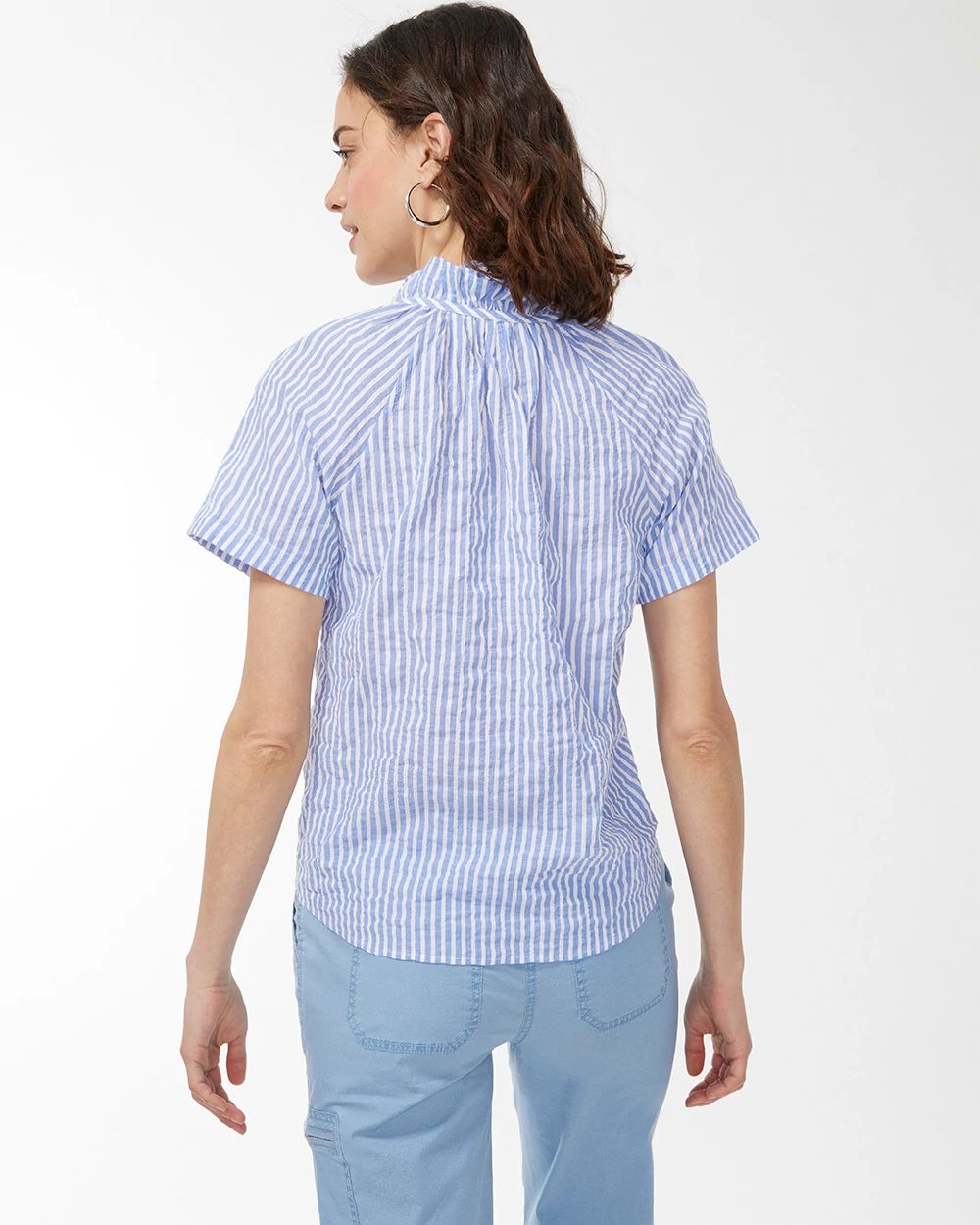 High Neck Stripe Shirt