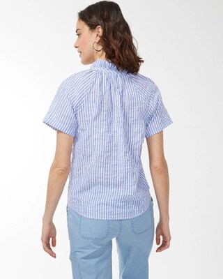 High Neck Stripe Shirt