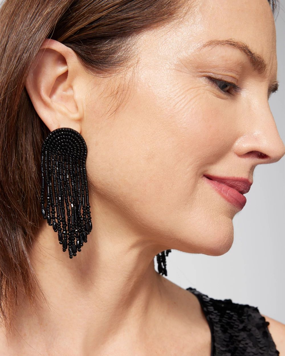 Black Fringe Earrings