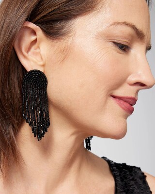 Black Fringe Earrings