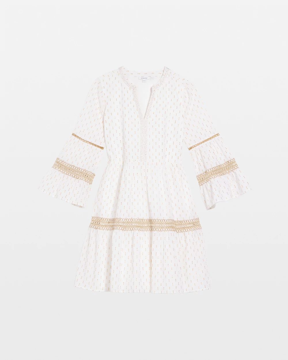 Crochet-Lace Trim Popover Dress
