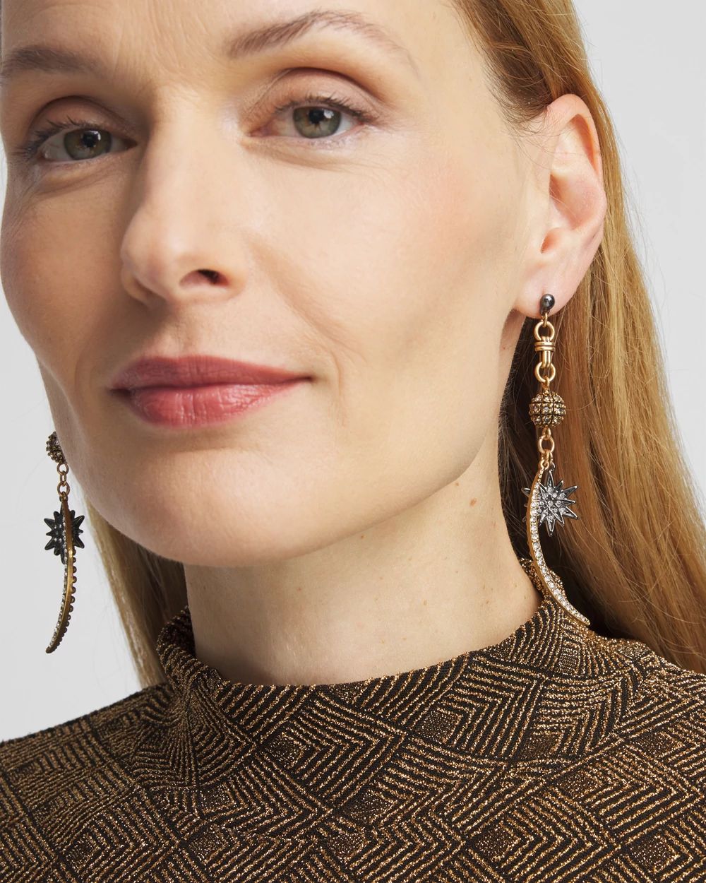 No Droop™ Stars and Moons Drop Earrings