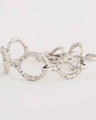 Silvertone Open Link Toggle Bracelet click to view larger image.