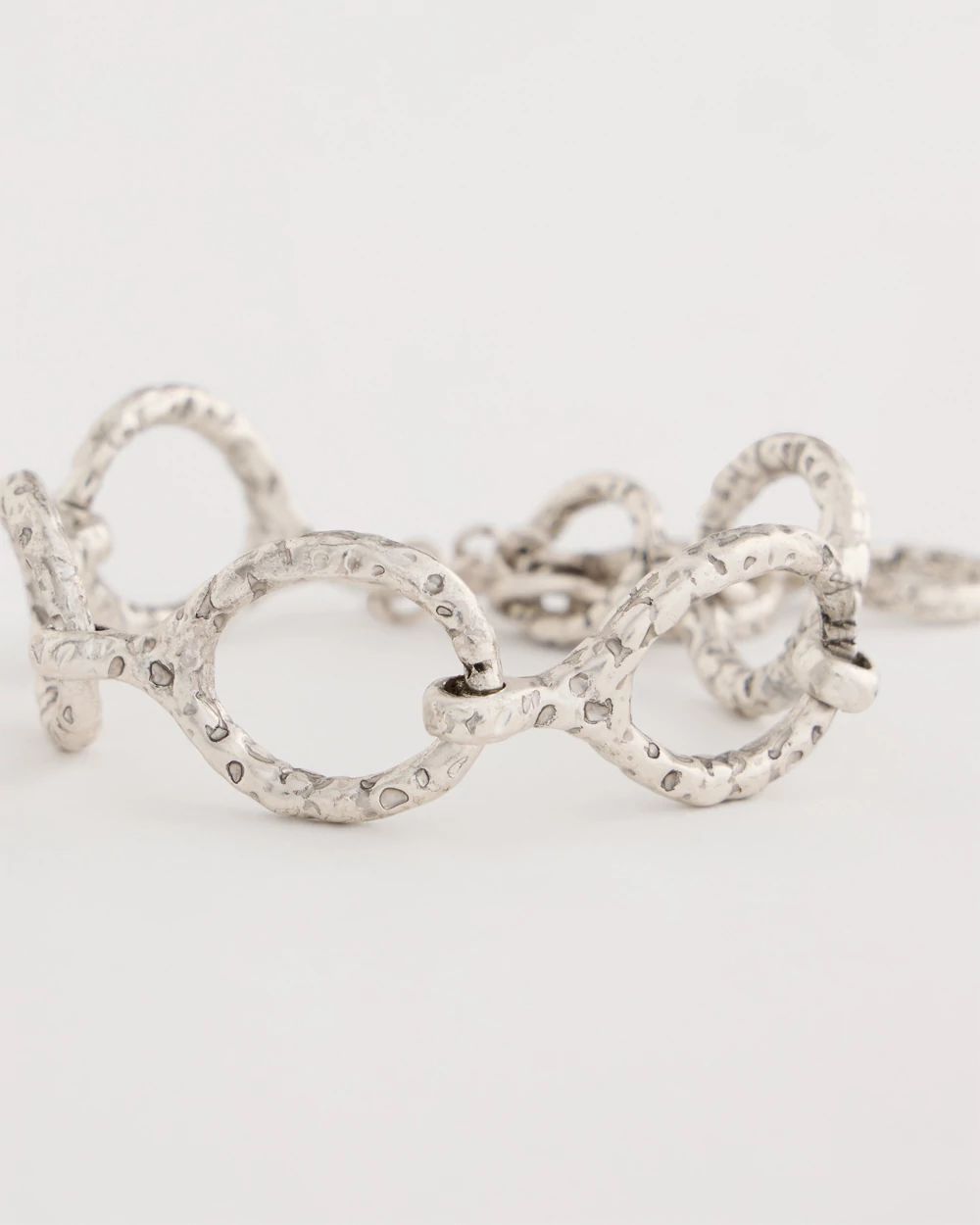 Silvertone Open Link Toggle Bracelet