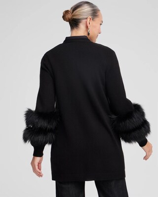 Faux Fur Trim Cardigan