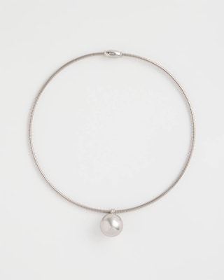 Silver Bead Collar Necklace