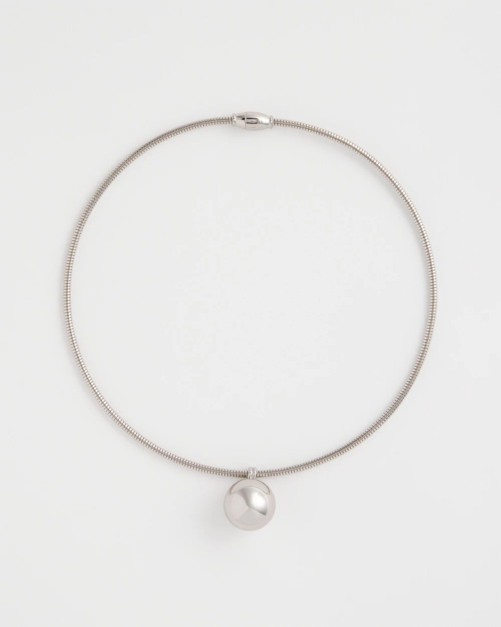 Silver Bead Collar Necklace