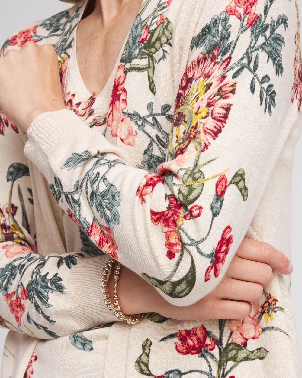 Ella Printed Long-Sleeve Cardigan