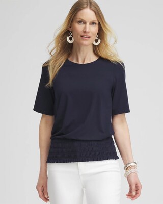 Touch of Cool™ Smocked Waist Tee