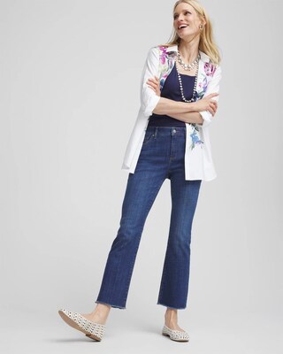 Petite Girlfriend Fray Hem Kick Flares click to view larger image.